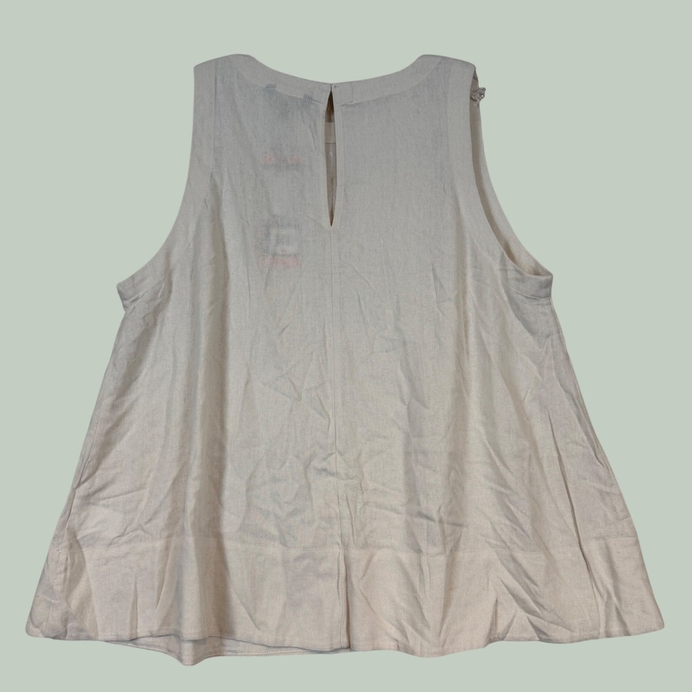 NWT Banana Republic Womens Cream Linen Rayon Sleeveless Shell Top XXL Layering - Picture 6 of 10